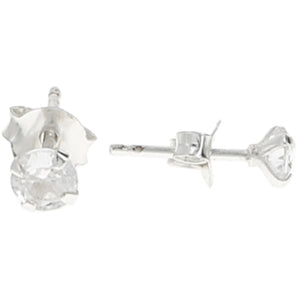 Mother - 5mm Sterling Silver Cubic Zirconia Stud Earrings