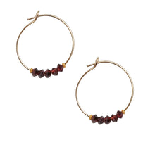 Load image into Gallery viewer, Garnet Gold Hoop Earrings for Passion - GHOP01