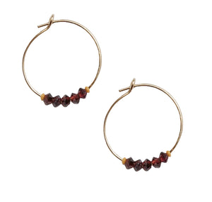 Garnet Gold Hoop Earrings for Passion - GHOP01