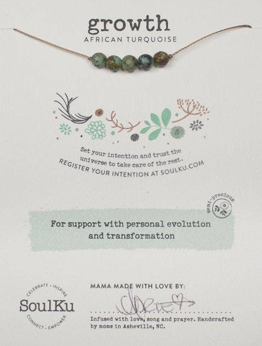 African Turquoise Intention Necklace for Growth - IN13