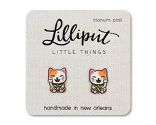 Load image into Gallery viewer, Lucky Cat Earrings // Maneki-Neko Earrings