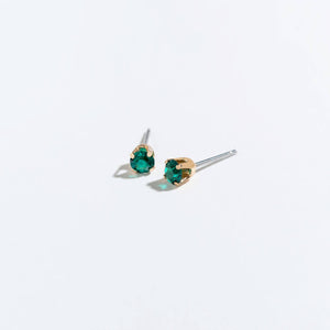 Solitaire Round Cut Birth Stone Ear Sense Stud Earrings