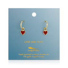 Load image into Gallery viewer, Hoops with Drop - Heart - HUGS