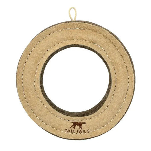 Tall Tails Natural Leather & Wool Ring Toy - 7