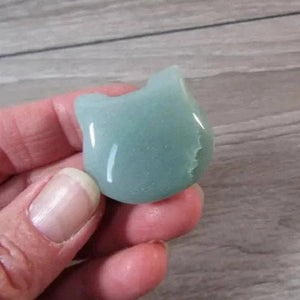 Gemstone Cat Face Figurines 1-Inch