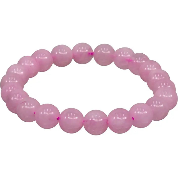 Elastic Bracelet 8mm Round Beads - Rose Quartz