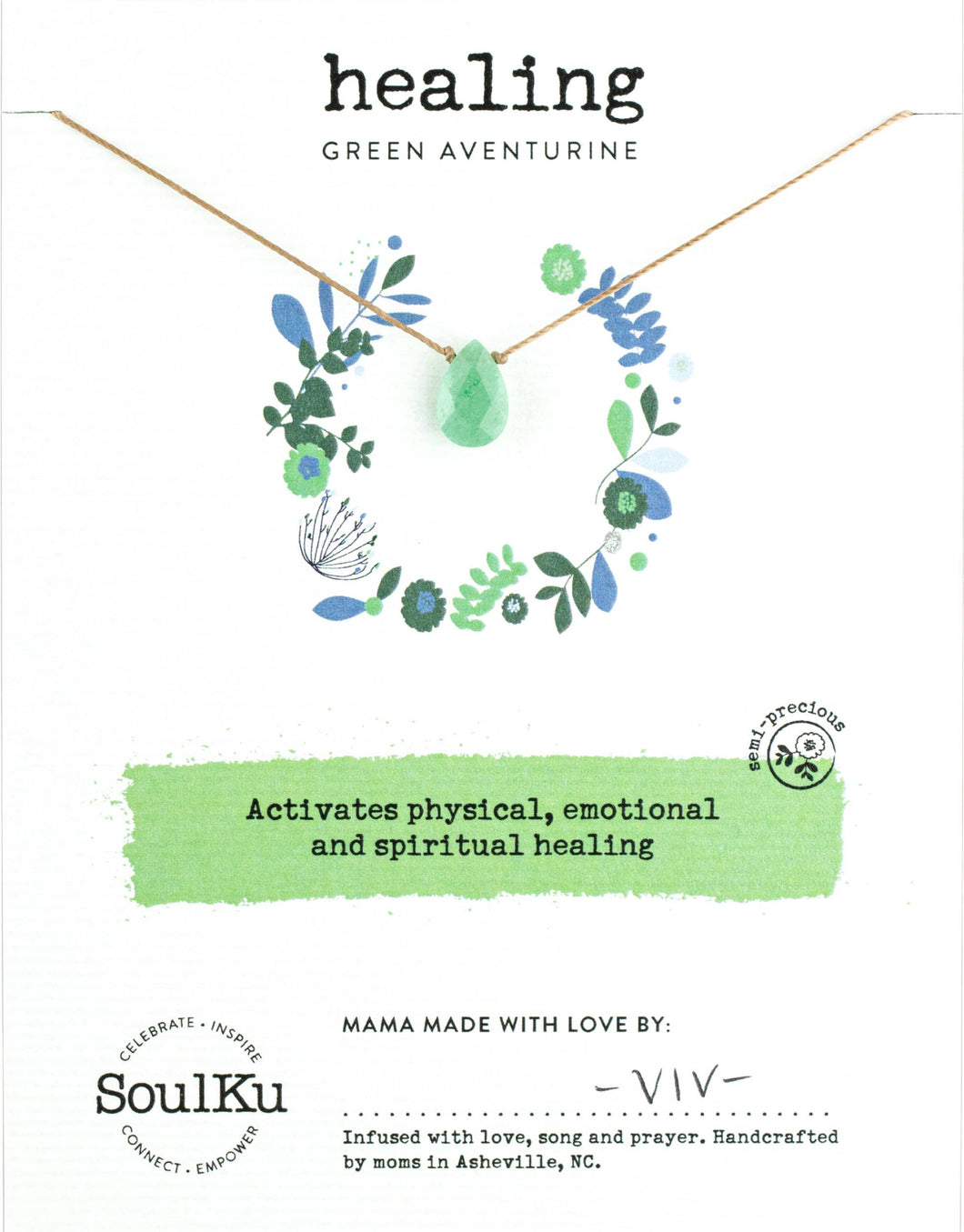 Green Aventurine Soul-Full of Light Necklace Healing -SFOL17