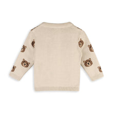 Load image into Gallery viewer, Brown Bear Jacquard Baby Cardigan Sweater (Organic Cotton)