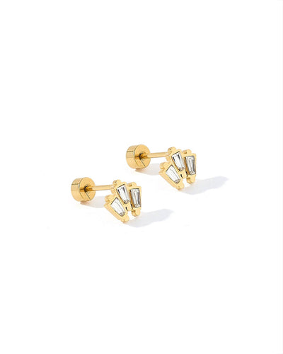 Screwback Stud Earrings - Demi Gold