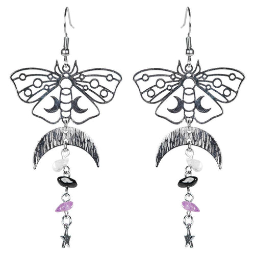 MOTH OVER MOON WITH 3 DIFFERENT STONES