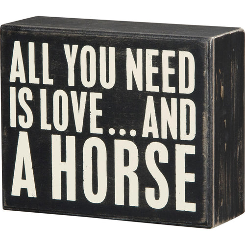 Box Sign Love and A Horse