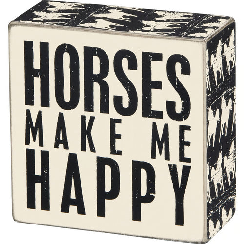 box sign horses make me happy