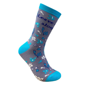 Womens Leave Me Alone Socks Sarcastic Saying Fun Crazy Sock