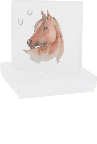 Horse - 8mm Sterling Silver Horseshoe Stud Earrings