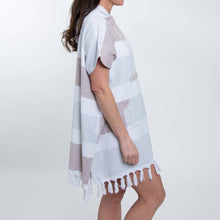 Load image into Gallery viewer, Freya Hooded Terry Cloth One Size Poncho Swimsuit Cover Up
