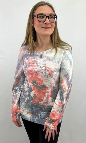 Knitted Printed Sweater - long sleeve