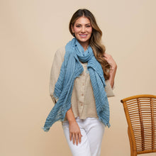 Load image into Gallery viewer, Lightweight Scarf Miranda Colorblock Fringe Edge