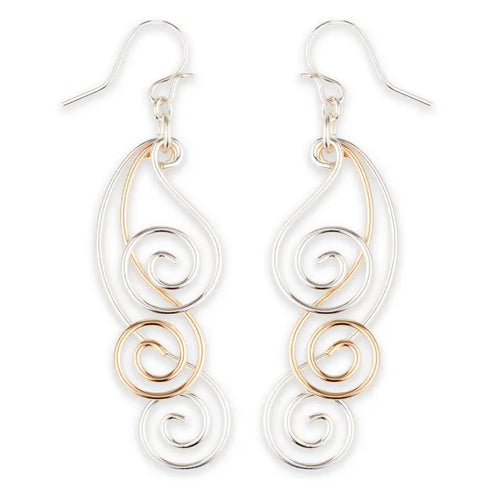 F51-mx Repeating Swirl Dangle Earring