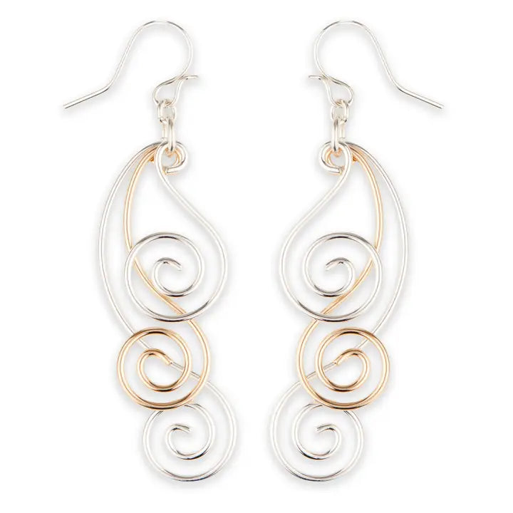 F51-mx Repeating Swirl Dangle Earring