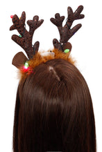 Load image into Gallery viewer, Rudolph Fuzzy Antler LED Light-Up Hairband