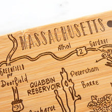 Load image into Gallery viewer, Cutting board slice of life Massachusetts shaped