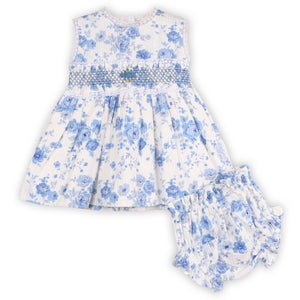 Ellison Rose Floral Smocked Baby Dress + Bloomer (Organic)