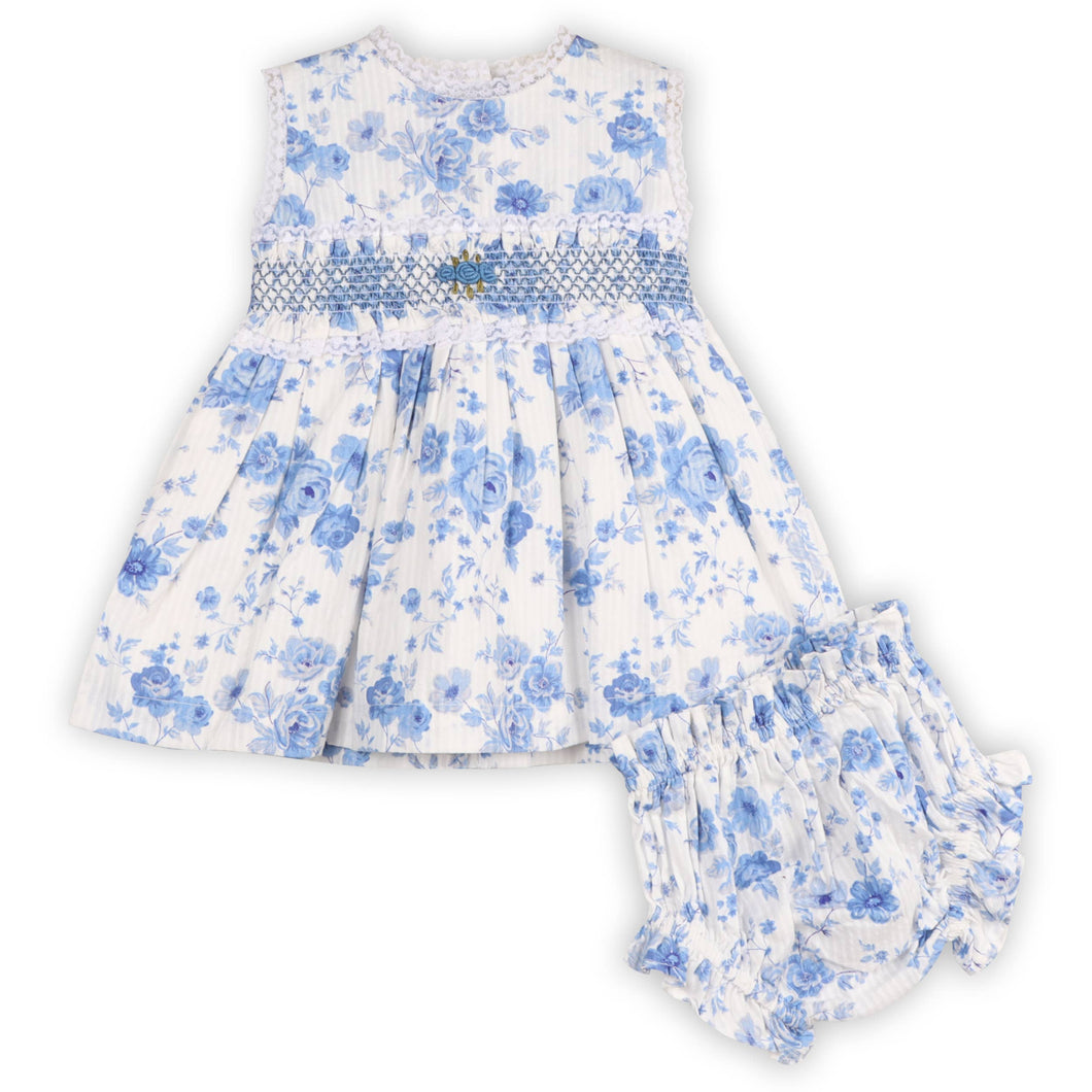 Ellison Rose Floral Smocked Baby Dress + Bloomer (Organic)
