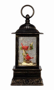 Cardinal Branch Glitter Lantern