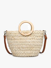 Load image into Gallery viewer, Cheryl Seagrass Satchel w/ Circle Handles