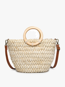 Cheryl Seagrass Satchel w/ Circle Handles