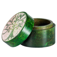 Load image into Gallery viewer, TREE OF LIFE 2&quot; ROUND SOAPSTONE BOX