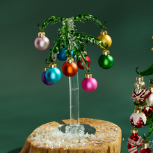 Load image into Gallery viewer, Mini Glass Palm Tree w/ Assorted Ornaments