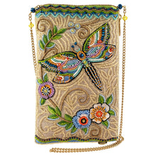 Load image into Gallery viewer, Soaring Spirit Beaded Dragonfly and Floral Crossbody Bag