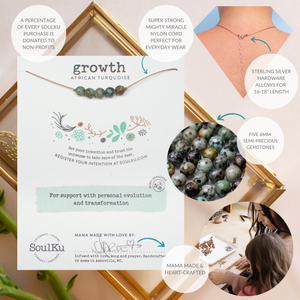 African Turquoise Intention Necklace for Growth - IN13