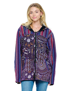 Jacket Zip-up Gheri Mandala Mushroom Print