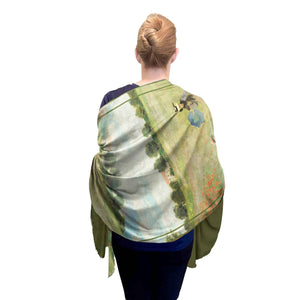 Fine Art Silk Blend Shawl Monet Poppy Field