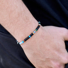Load image into Gallery viewer, Men&#39;s Mixed Seed Bead Cord Bracelet