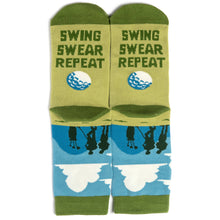 Load image into Gallery viewer, Swing Swear Repeat Funny Golf Socks for Men