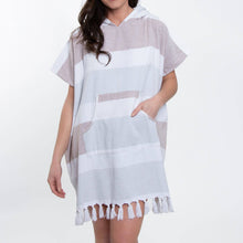 Load image into Gallery viewer, Freya Hooded Terry Cloth One Size Poncho Swimsuit Cover Up