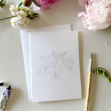 Load image into Gallery viewer, Bouquets paintable watercolor notecard set