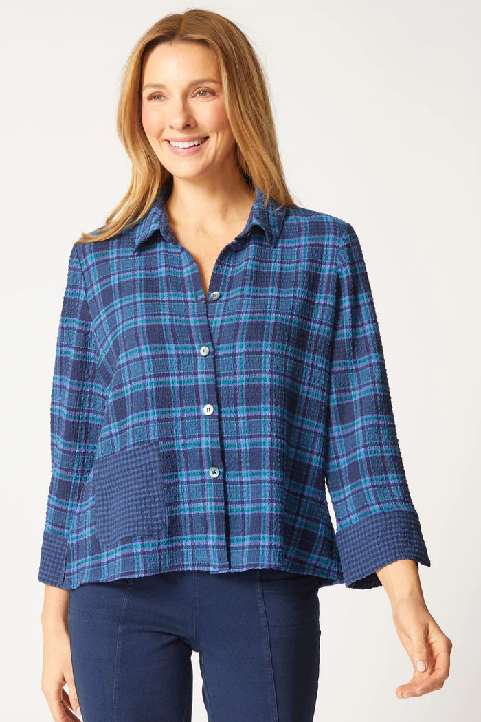 Girl Gone Plaid Chill Shirt (Navy)