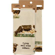 Load image into Gallery viewer, I Play Well With Udders Kitchen Towel