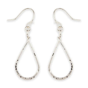 F6 Small Hammered Teardrop Dangle Earring
