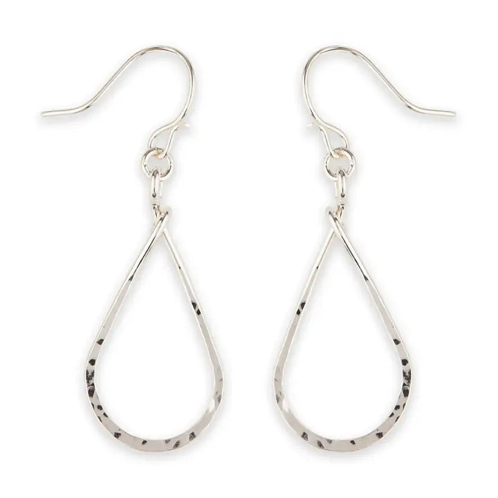 F6 Small Hammered Teardrop Dangle Earring