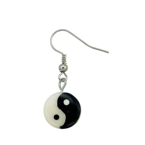 Bone Yin Yang Earrings