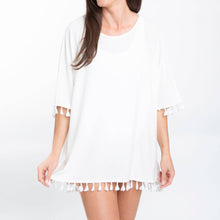 Load image into Gallery viewer, Elsie One Size Fringe Beach Swimsuit Cover Up