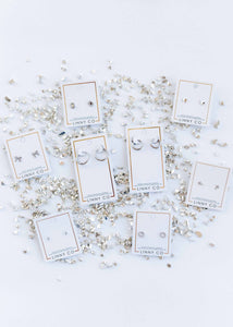 Screwback Stud Earrings - Sadie - Silver