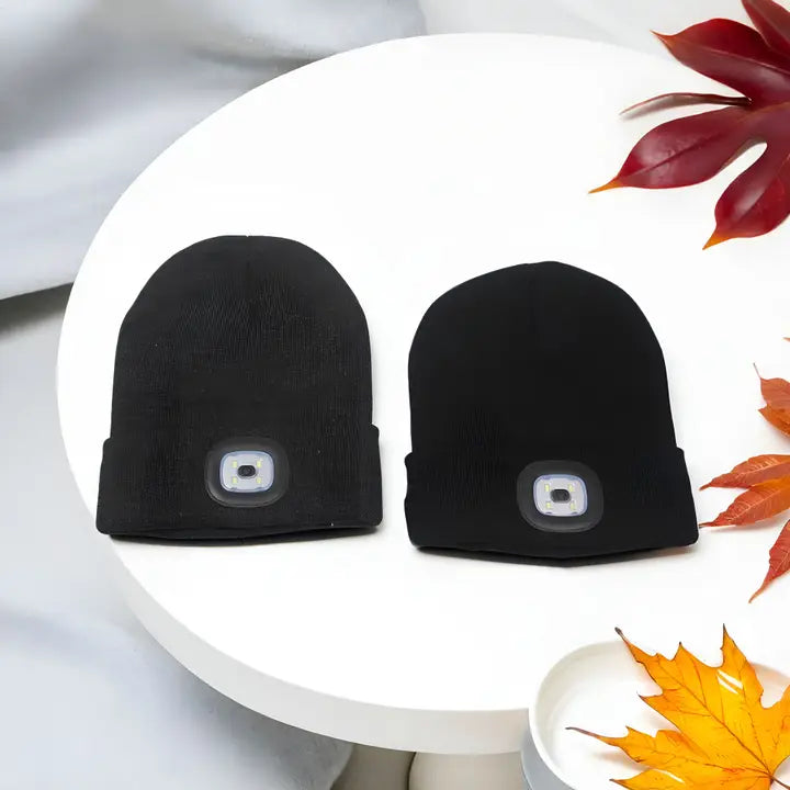 Bluetooth Speaker & Headlight Knit Hat For Women