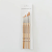 Load image into Gallery viewer, Watercolor Paintbrush Set of Five Wood Brushes