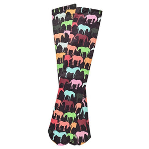 Colorful Horses Socks - Thin